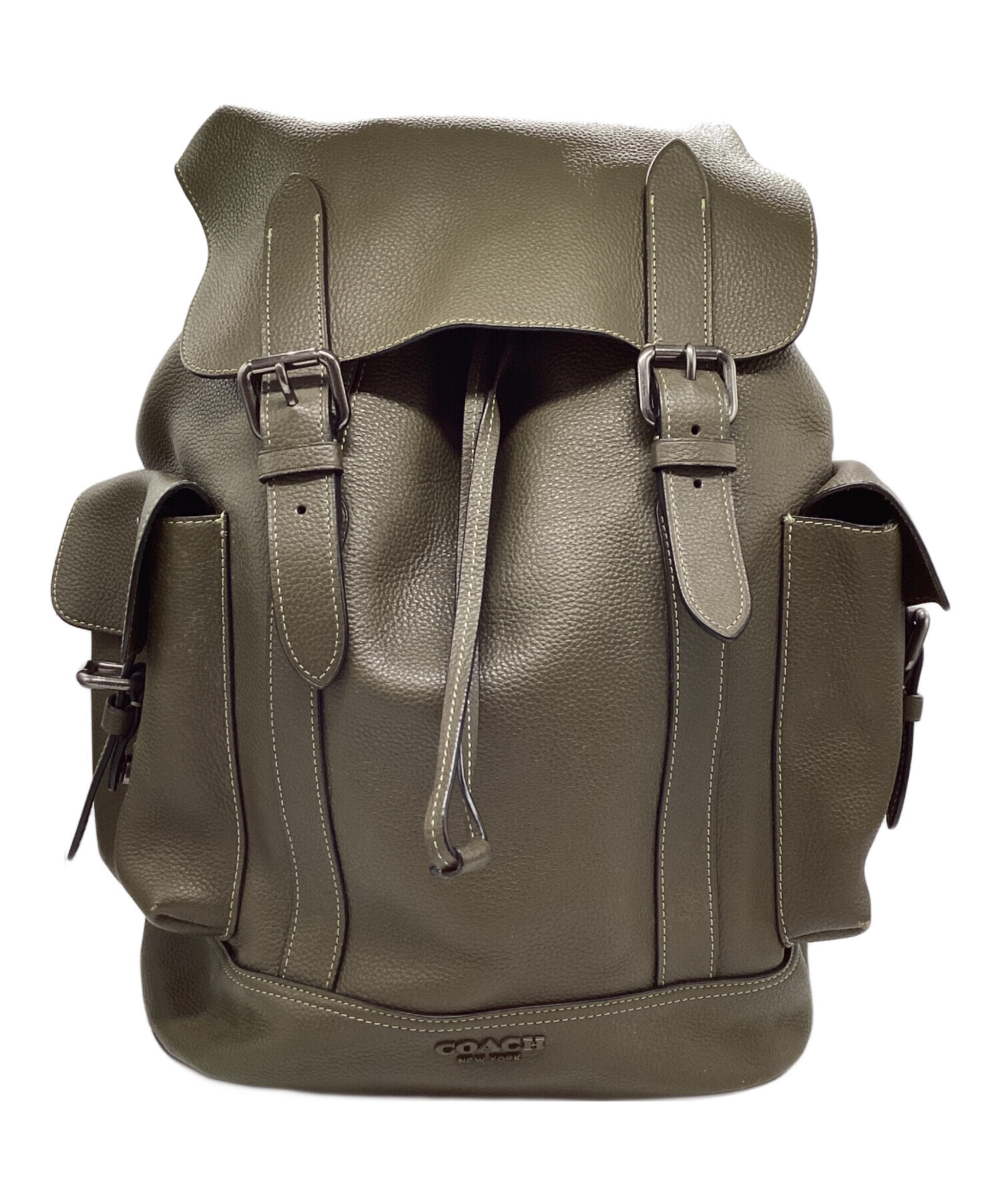 ほぼ新品COACHリュック！¥30000 中古・古着通販】COACH (コーチ) ハドソン レザーリュック オリーブ