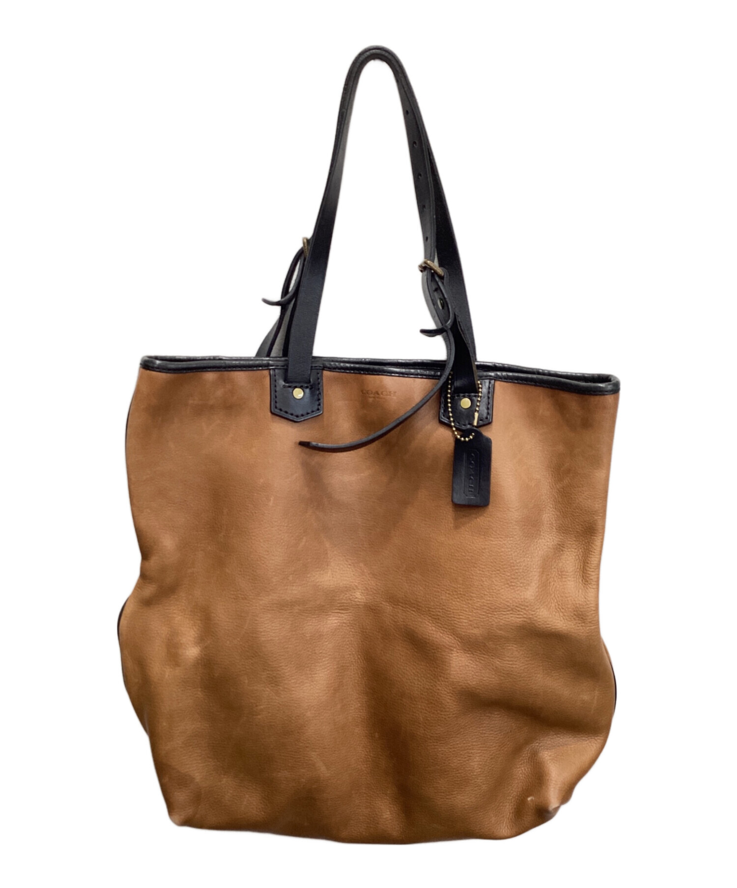 中古・古着通販】COACH (コーチ) レザートートバッグ ブラウン
