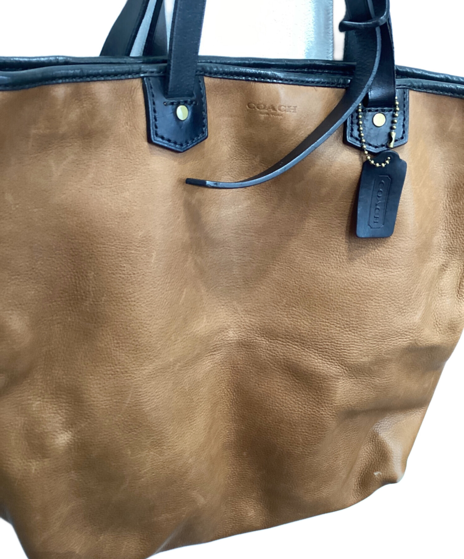 【美品】COACH レザー トートバッグ ブラック　ブラウンF71039 中古・古着通販】COACH (コーチ) レザートートバッグ ブラウン