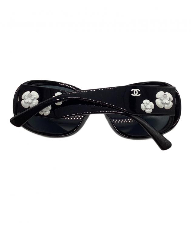 CHANEL カメリアサングラスブラック 中古・古着通販】CHANEL (シャネル) カメリアサングラス ブラック