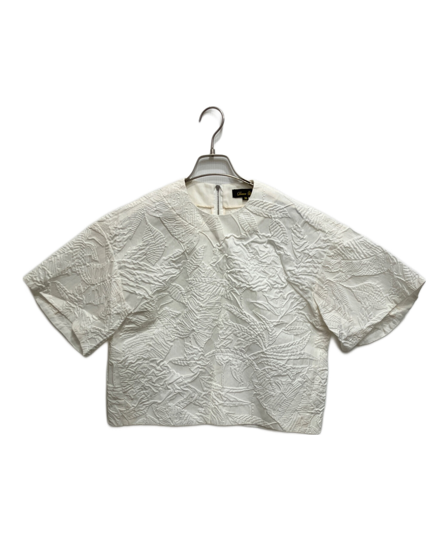 Drawer（ドゥロワー）☆エンブレム刺繍ショートスリーブTシャツ／白［未使用］ 中古・古着通販】DRAWER (ドゥロワー) バックジップ マトラッセ
