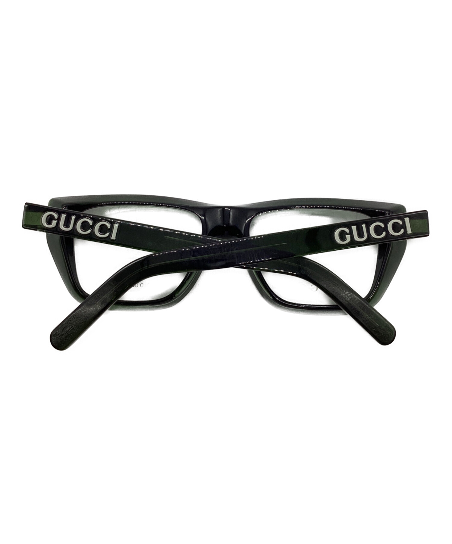 当時定価28000円 廃番 vintage GUCCI メガネ デッド 日本製 中古・古着通販】GUCCI (グッチ) 眼鏡 グリーン サイズ:52□17