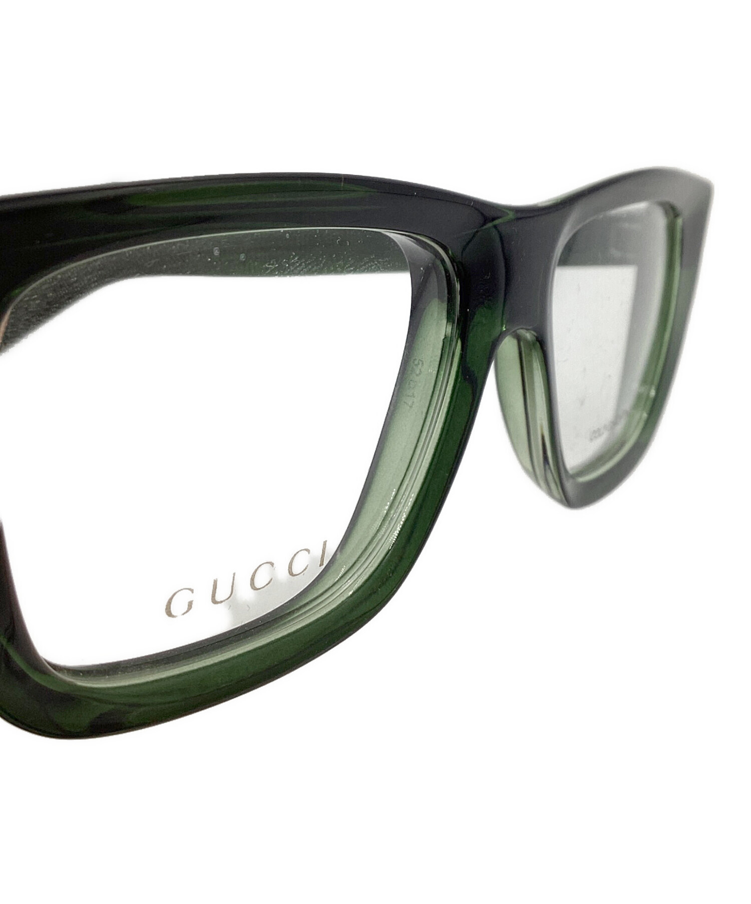 ［プクプク］ 売り切りSale♡グッチGUCCIメガネ サングラス 中古・古着通販】GUCCI (グッチ) 眼鏡 グリーン サイズ:52□17