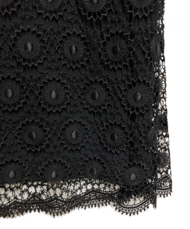 未使用タグ付 Sybilla シビラ レース刺繍 シルク ワンピース L 中古・古着通販】Sybilla (シビラ) フラワーレースワンピース ブラック