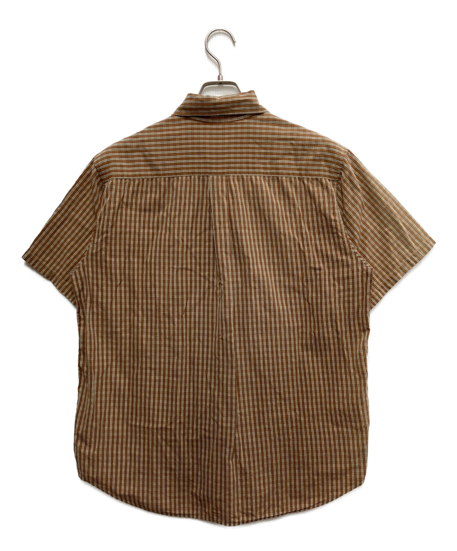 中古・古着通販】A.P.C. (アーペーセー) 半袖チェックシャツ ブラウン