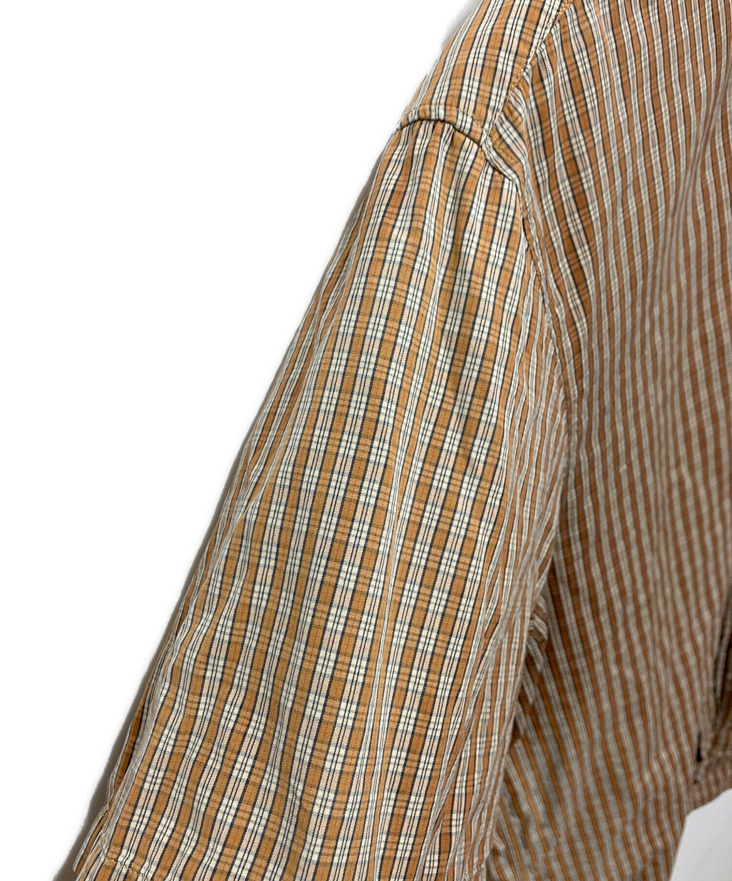中古・古着通販】A.P.C. (アーペーセー) 半袖チェックシャツ ブラウン
