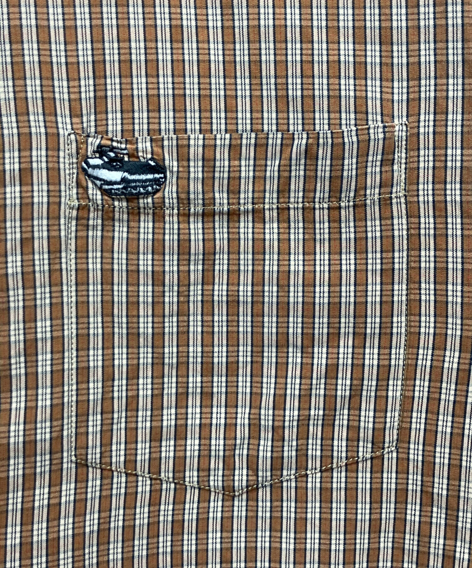 中古・古着通販】A.P.C. (アーペーセー) 半袖チェックシャツ ブラウン
