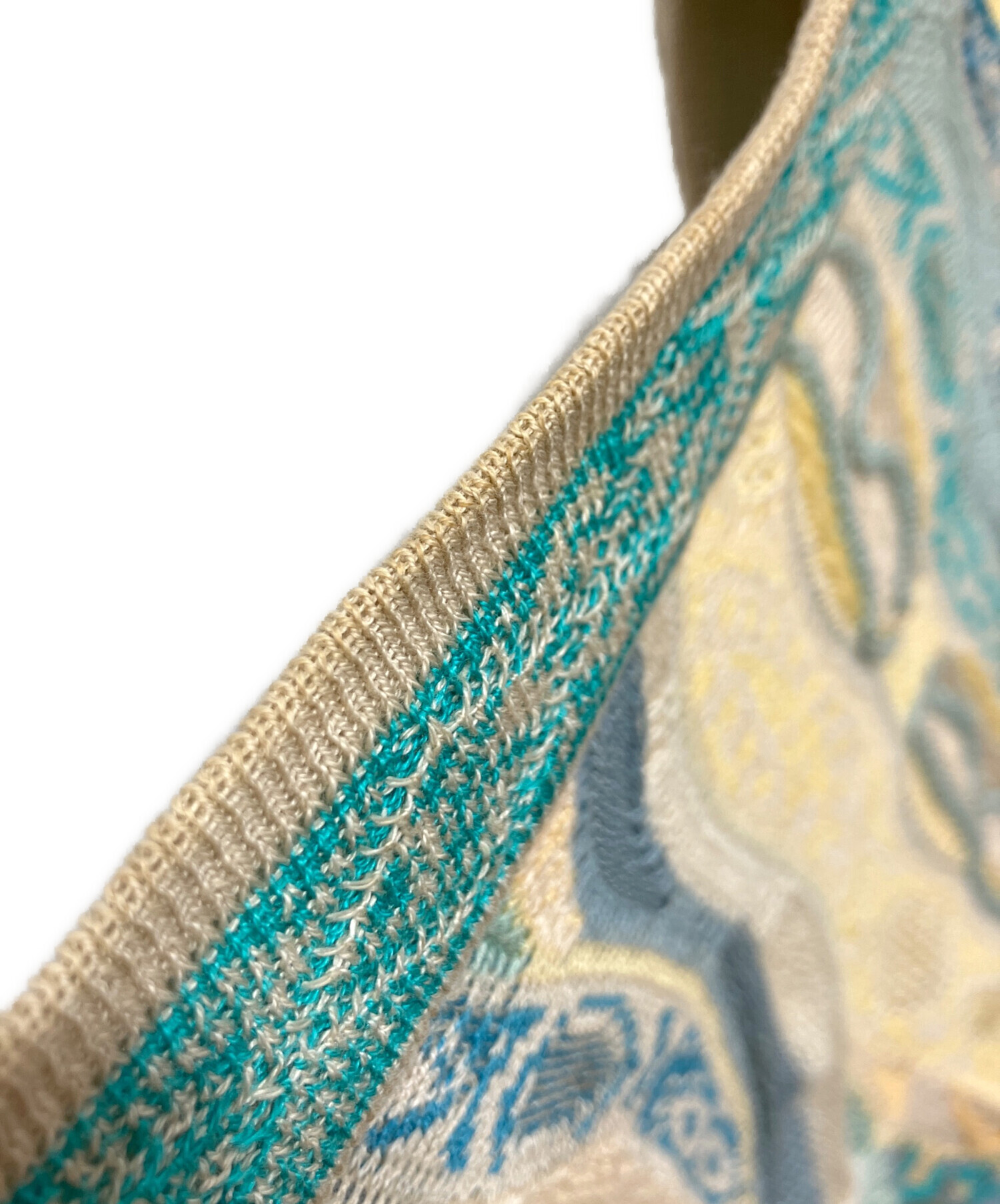中古・古着通販】Coogi (クージー) 3Dニットベスト グリーン×イエロー