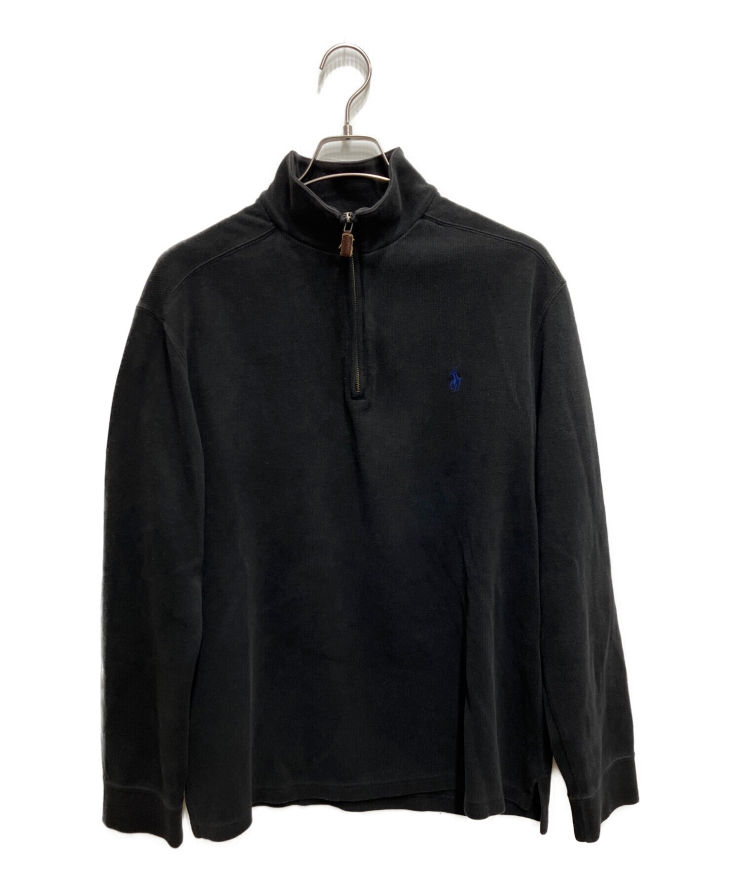 ポロラルフローレンブルゾンスウェット地P499刺繍ロゴ黒ブラックアメリカ古着 中古・古着通販】POLO RALPH LAUREN (ポロ・ラルフローレン) ハーフ