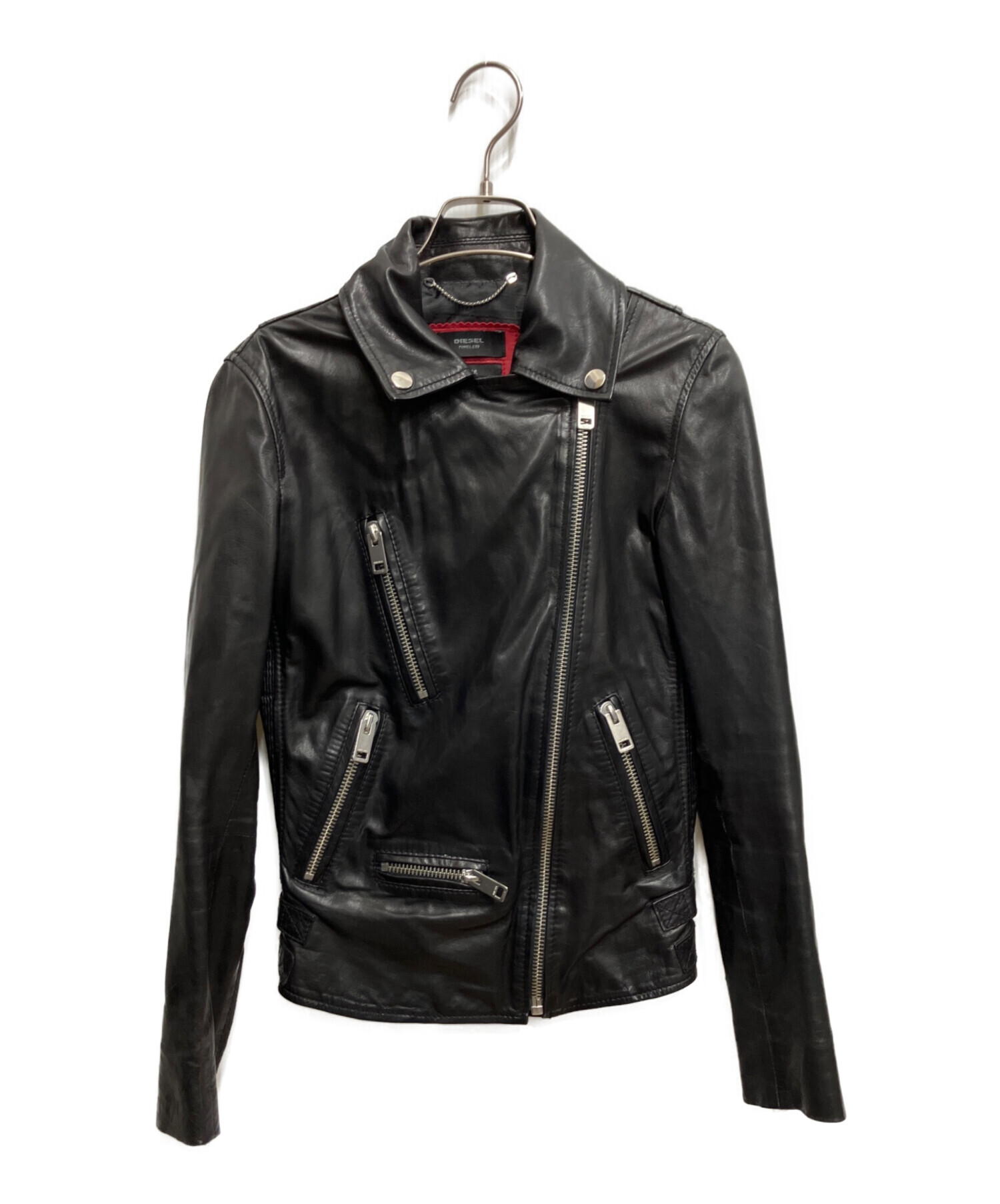 中古・古着通販】DIESEL (ディーゼル) ライダースジャケット ブラック