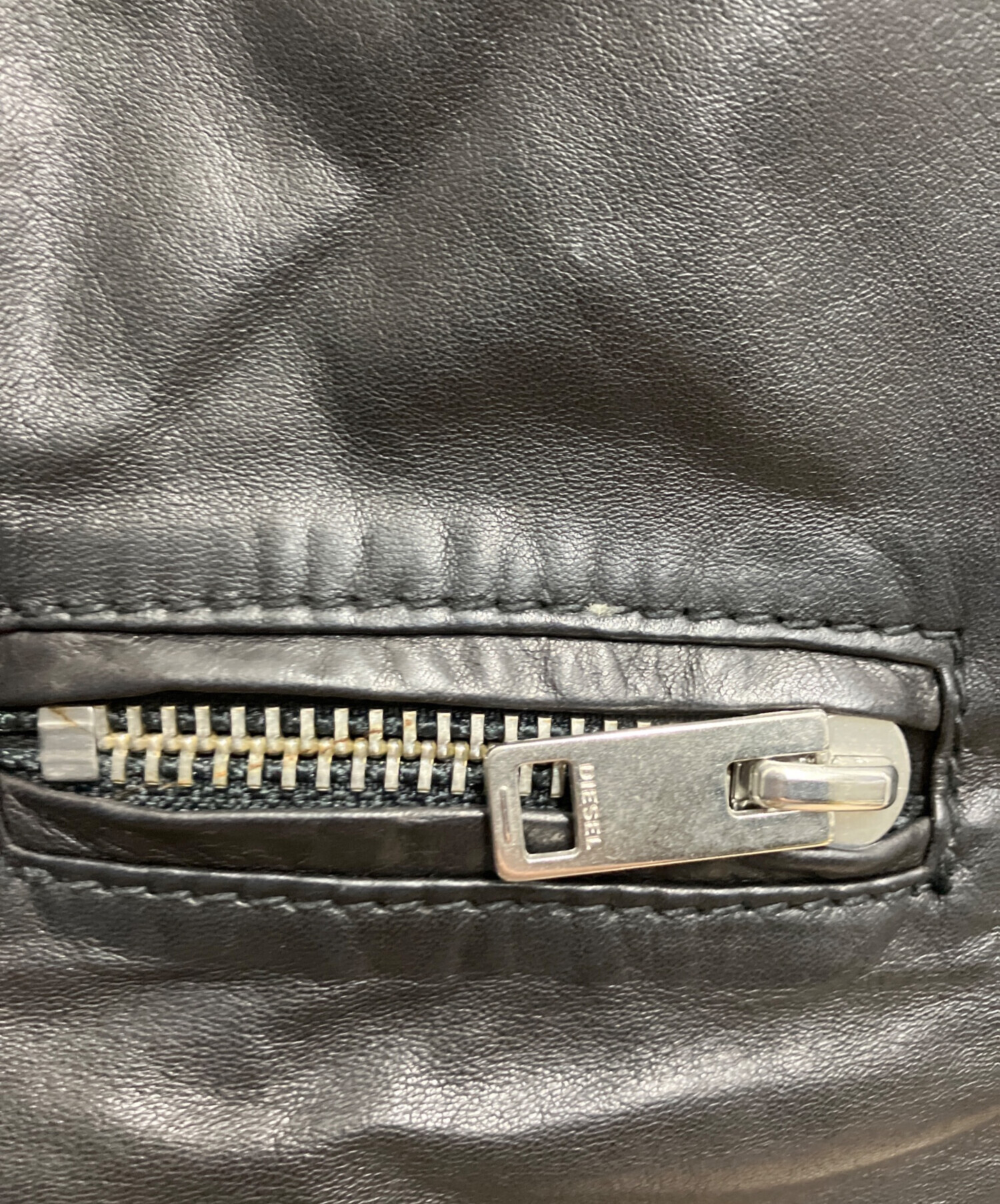 中古・古着通販】DIESEL (ディーゼル) ライダースジャケット ブラック