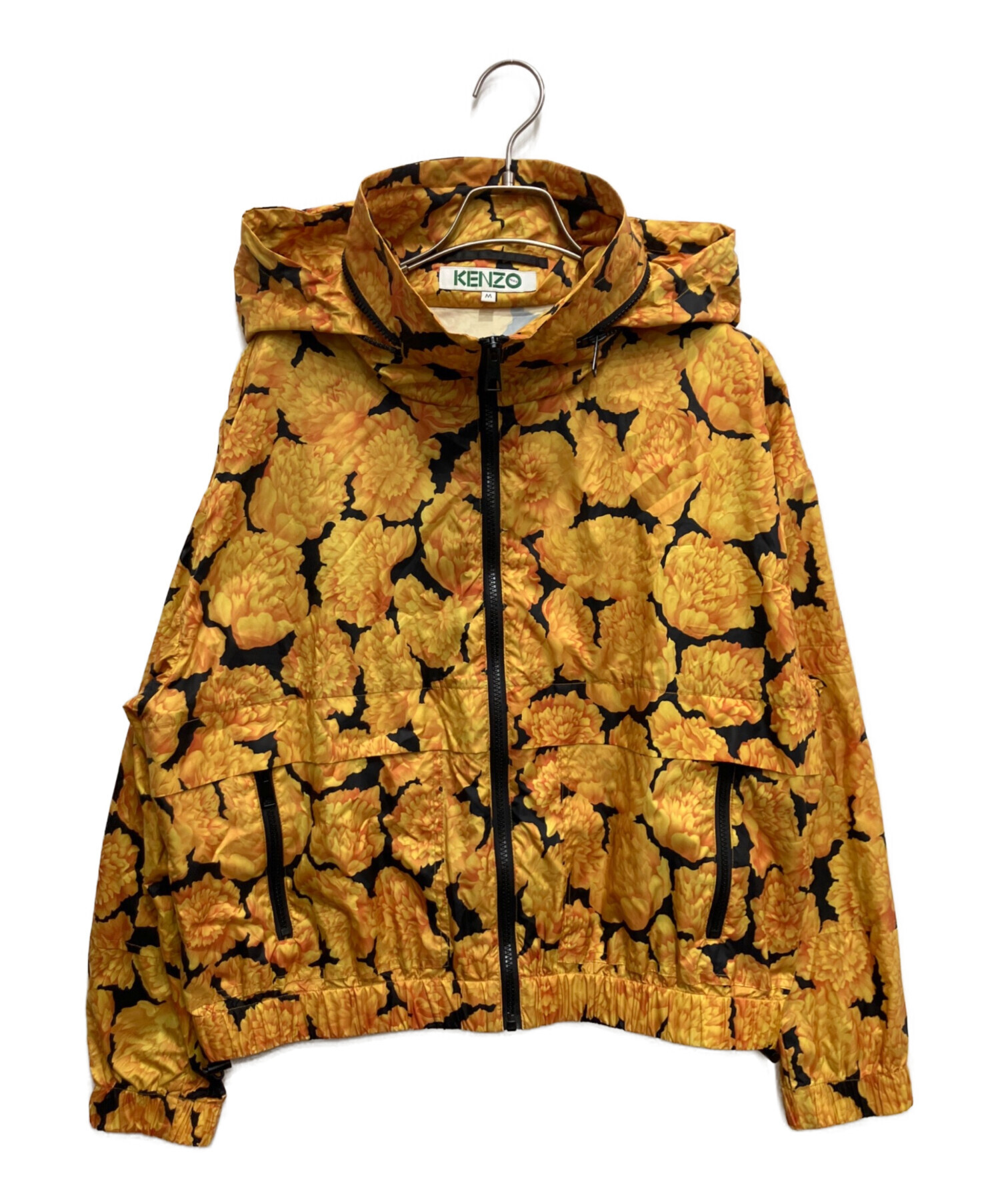 KENZO フード付きナイロンジャケット 中古・古着通販】KENZO (ケンゾー) ナイロンジャケット イエロー