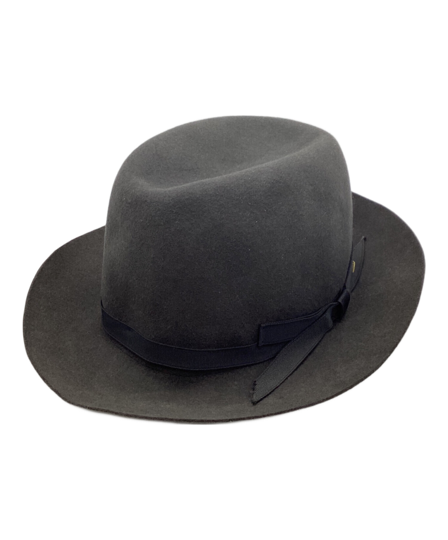 中古・古着通販】BORSALINO (ボルサリーノ) リボン中折れハット グレー