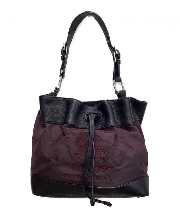 中古・古着通販】BURBERRY (バーバリー) 巾着トートバッグ ブラック