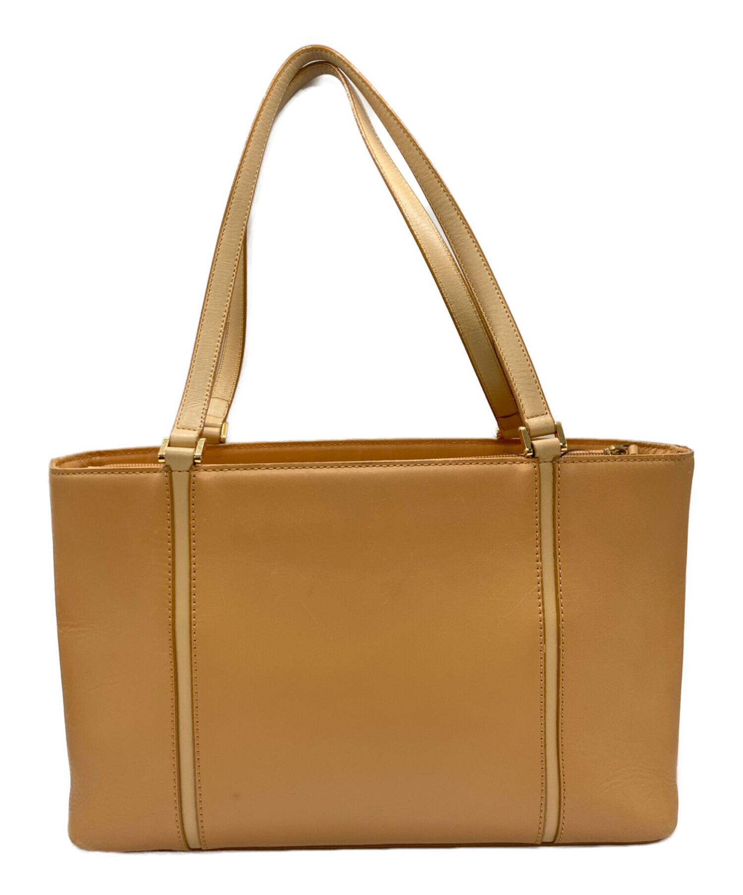 中古・古着通販】BURBERRY (バーバリー) レザートートバッグ ベージュ