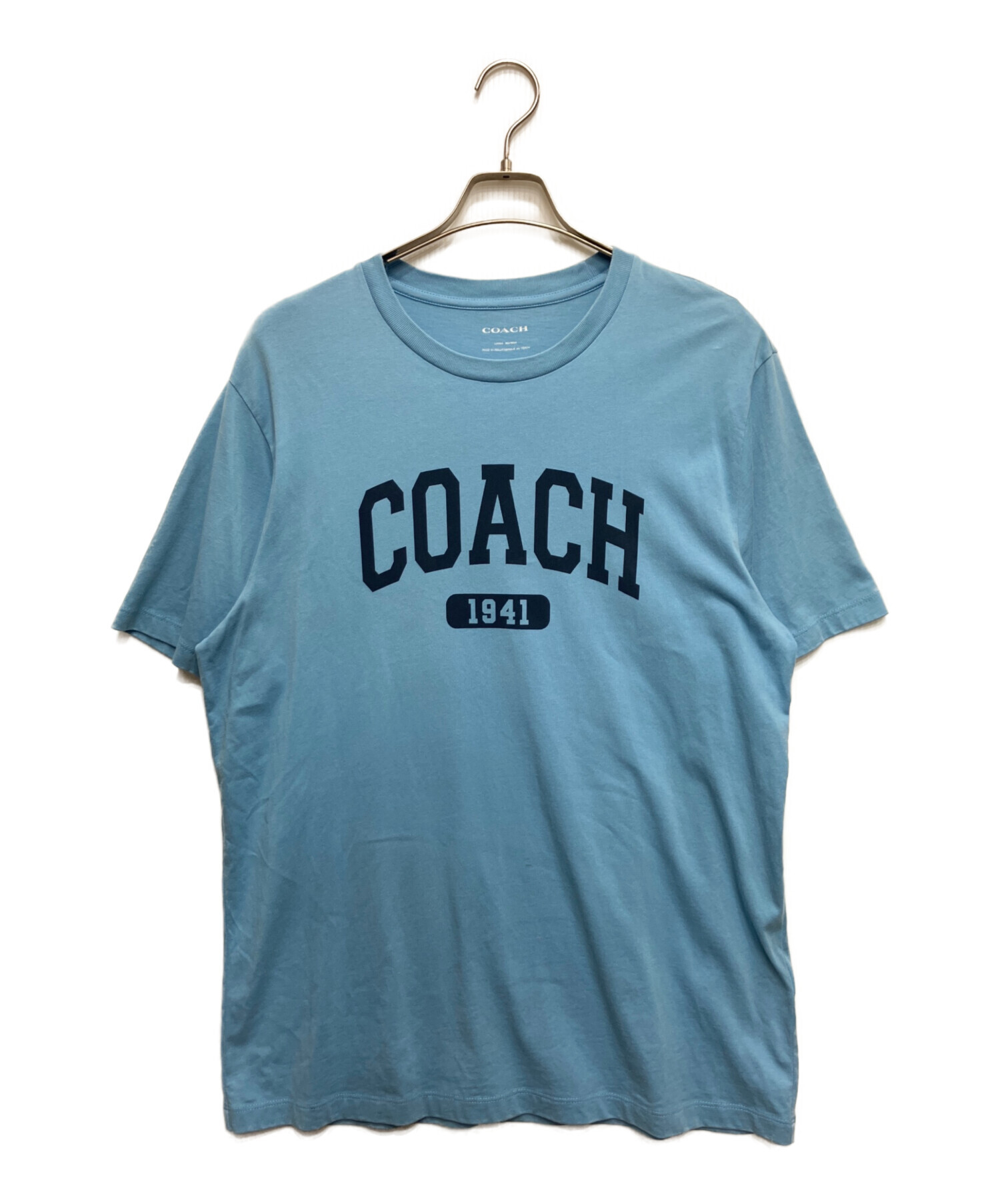 中古・古着通販】COACH (コーチ) プリントTシャツ ブルー サイズ:L 