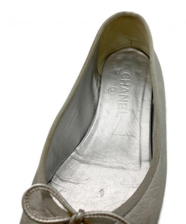中古・古着通販】CHANEL (シャネル) フラットバレエシューズ シルバー