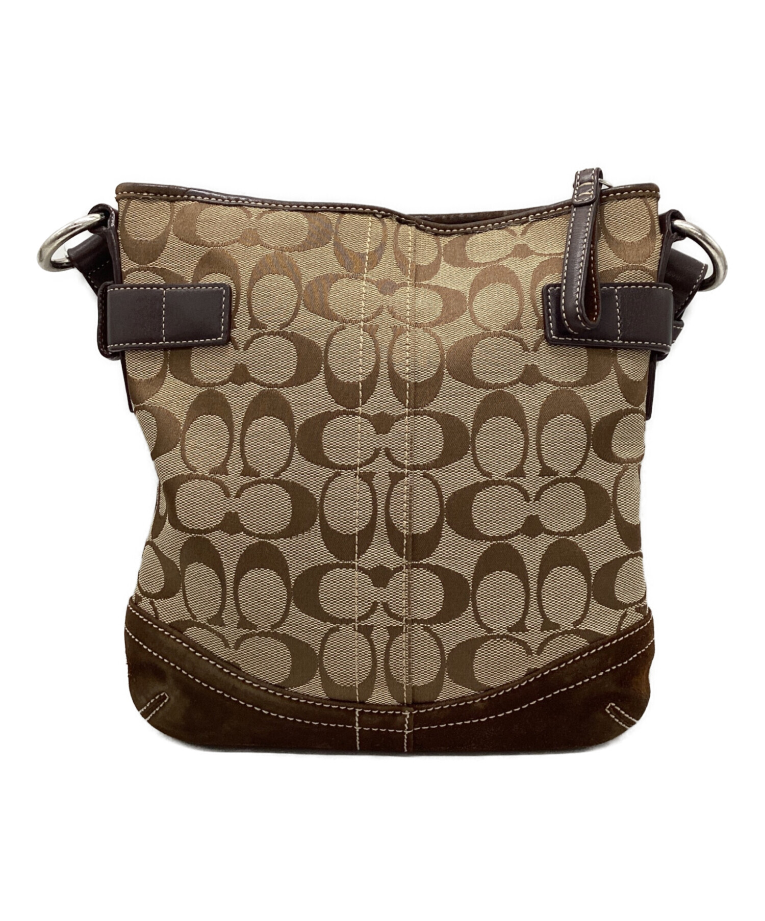 COACH ブラウン ショルダーバッグF68017 中古・古着通販】COACH (コーチ) ワンショルダーバッグ ブラウン