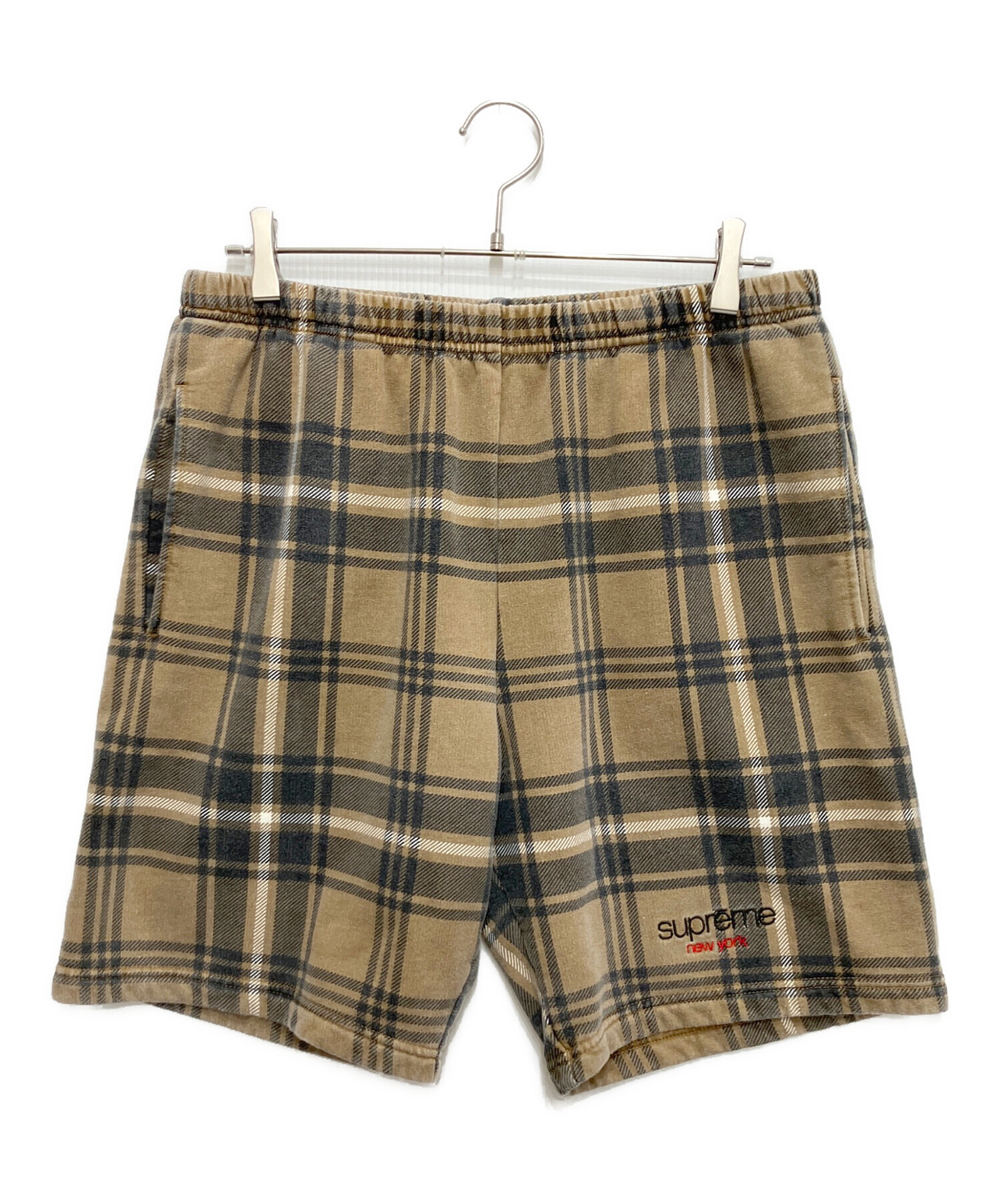 中古・古着通販】SUPREME (シュプリーム) Plaid Sweatshort ブラウン