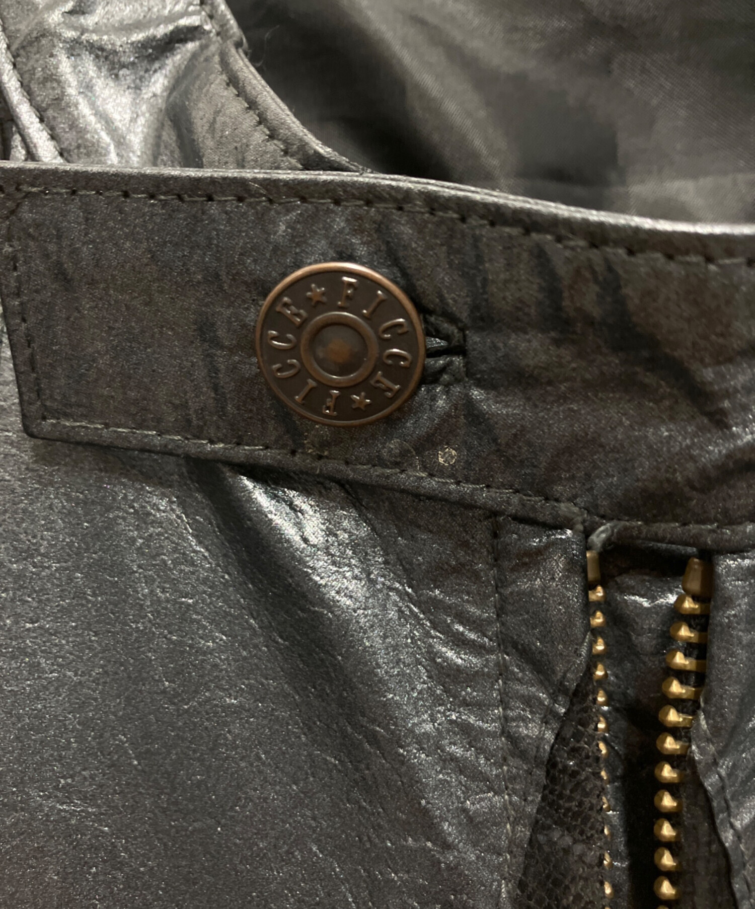 中古・古着通販】FICCE (フィッチェ) 切替レザージャケット グレー