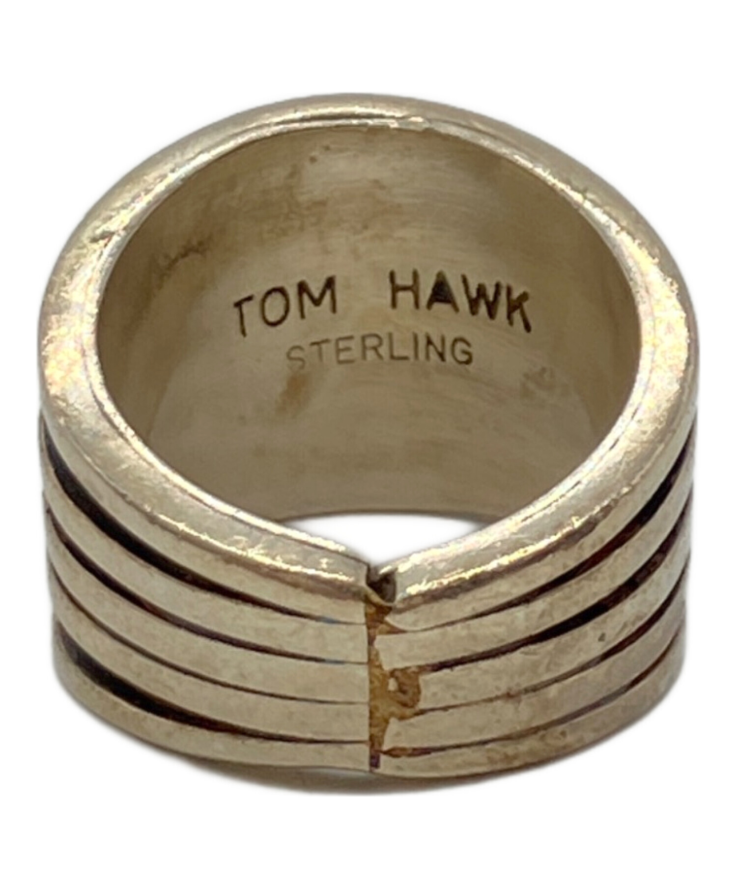 【TOM HAWK】トムホーク リング 19号 イSTERLING SILVER 中古・古着通販】Tom hawk (トムホーク) 4ラインリング シルバー