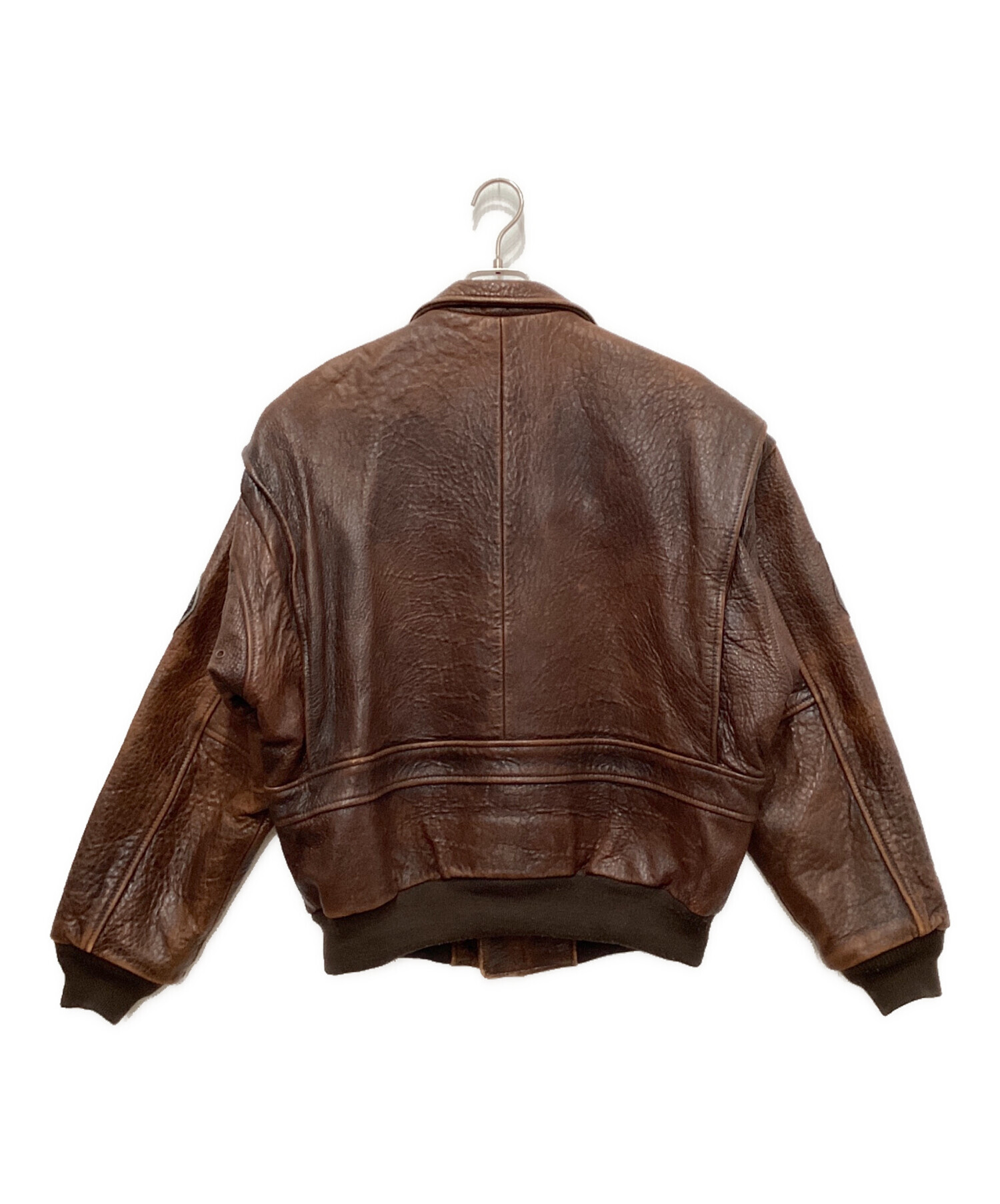 中古・古着通販】used (古着) レザーフライトジャケット ブラウン