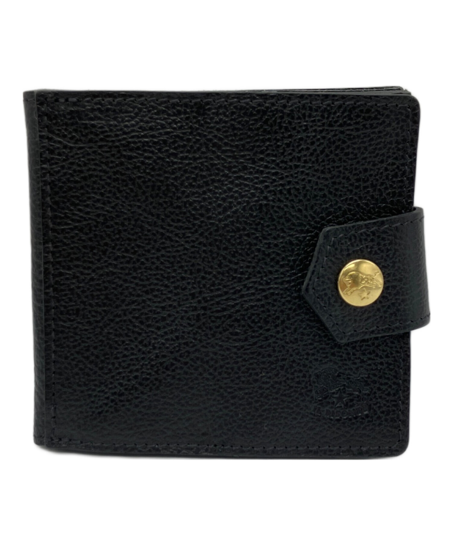 イルビゾンテ ブラック レザー 2つ折り財布 メンズ 送料無料 【中古】 中古・古着通販】IL BISONTE (イル ビゾンテ) 2つ折り財布 ブラック