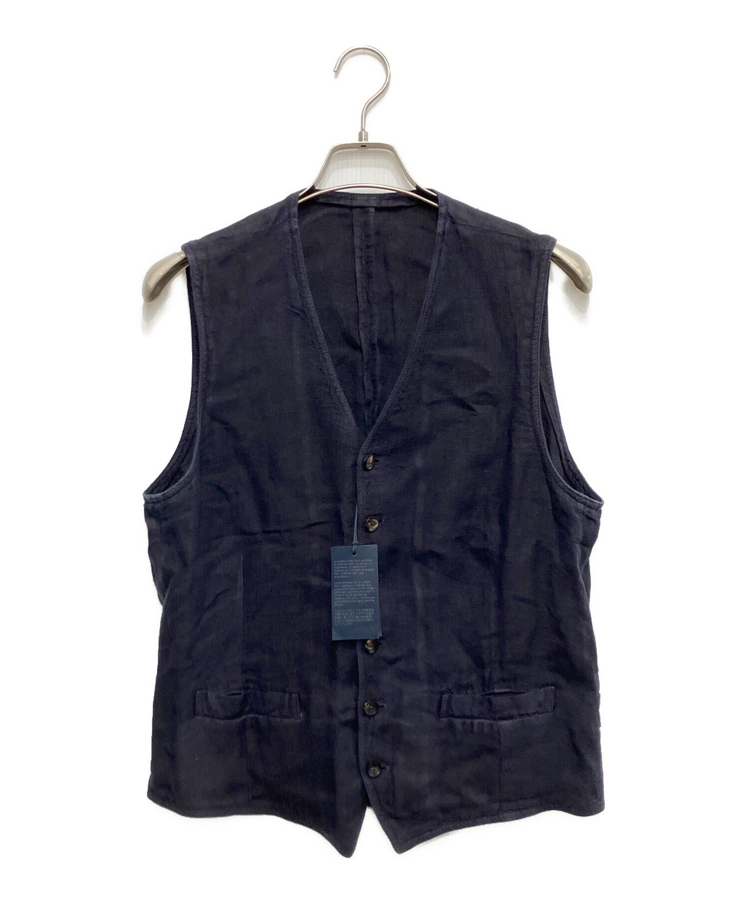 【早い者勝ち】LARDINI ラルディーニ リネン ジレ 48 2点セット 中古・古着通販】LARDINI (ラルディーニ) リネンジレ ネイビー サイズ