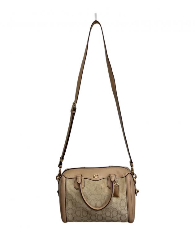 中古・古着通販】COACH (コーチ) シグネチャーサッチェルミニボストン