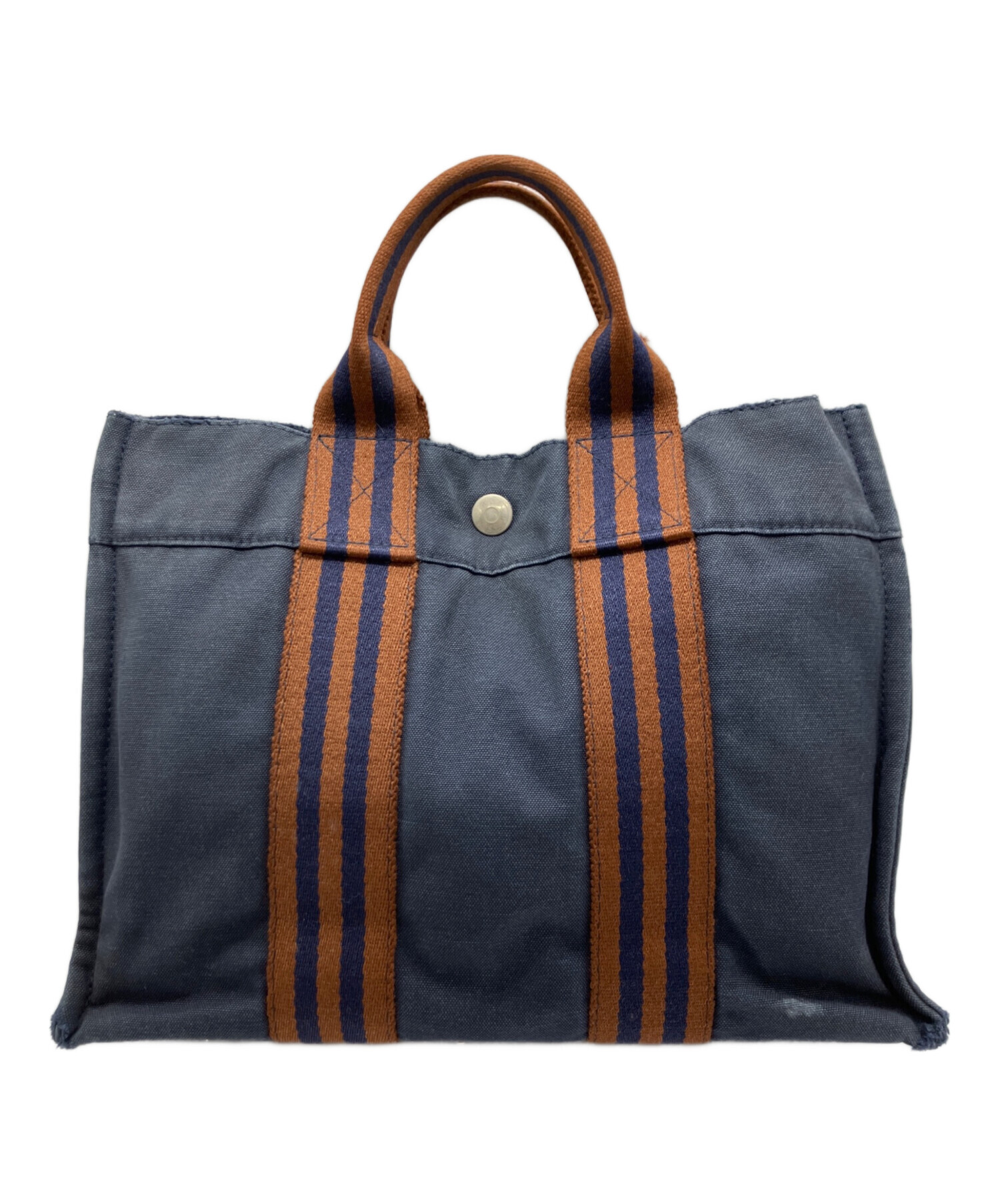 エルメス HERMES フールトゥ PM トートバッグ ネイビー 中古・古着通販】HERMES (エルメス) フールトゥPM トートバッグ