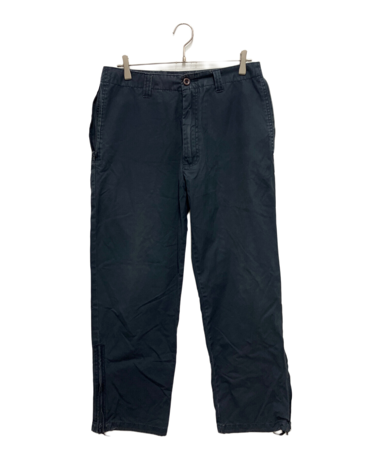 90s stussy usa製 チノパン ブラック 32 中古・古着通販】stussy (ステューシー) 裾ジップコットンチノパン
