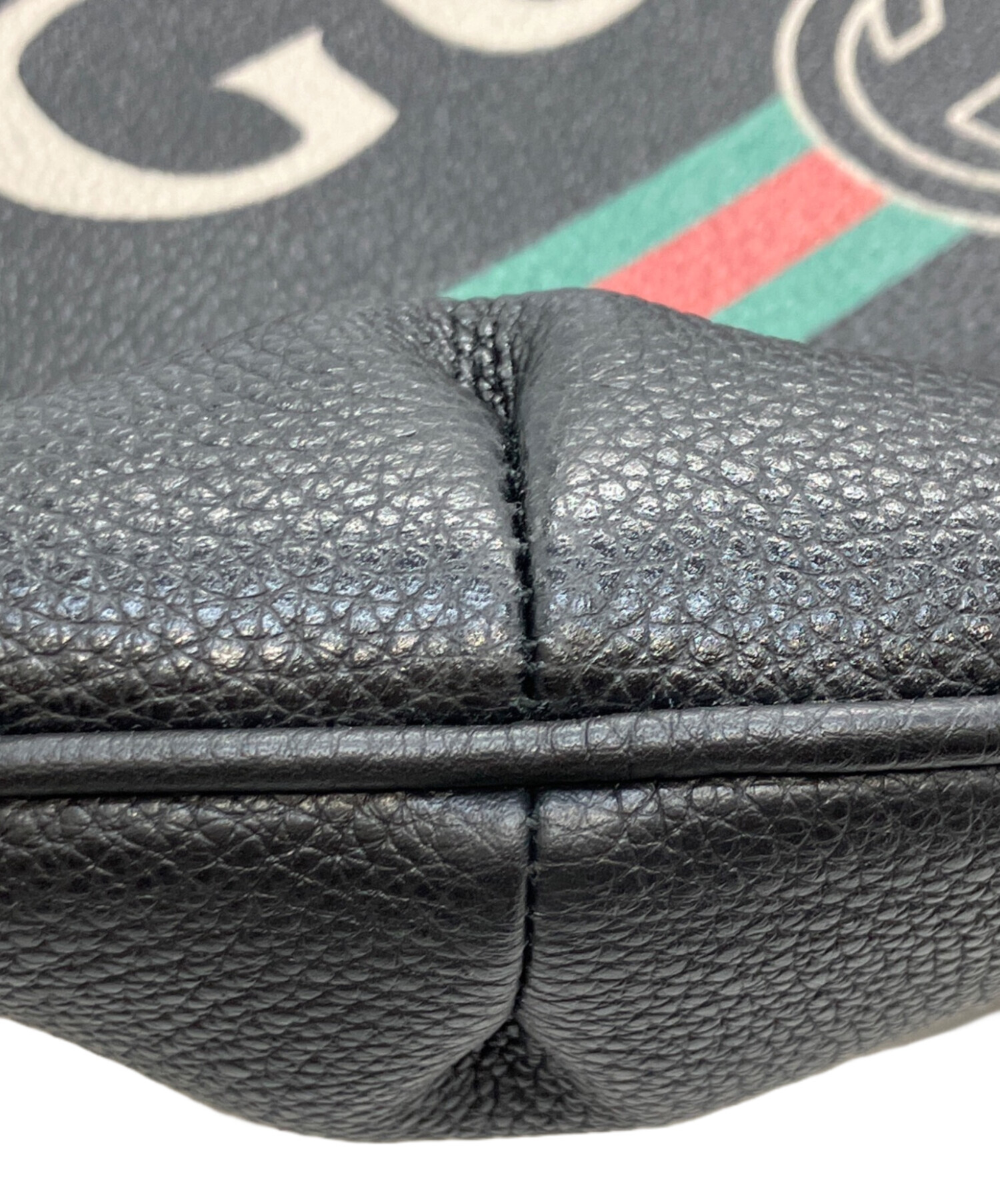 GUCCI ショルダーバッグ　ロゴプレート　ナイロン　レザー　黒　ハーフムーン 中古・古着通販】GUCCI (グッチ) ハーフムーンホーボー ヴィンテージ