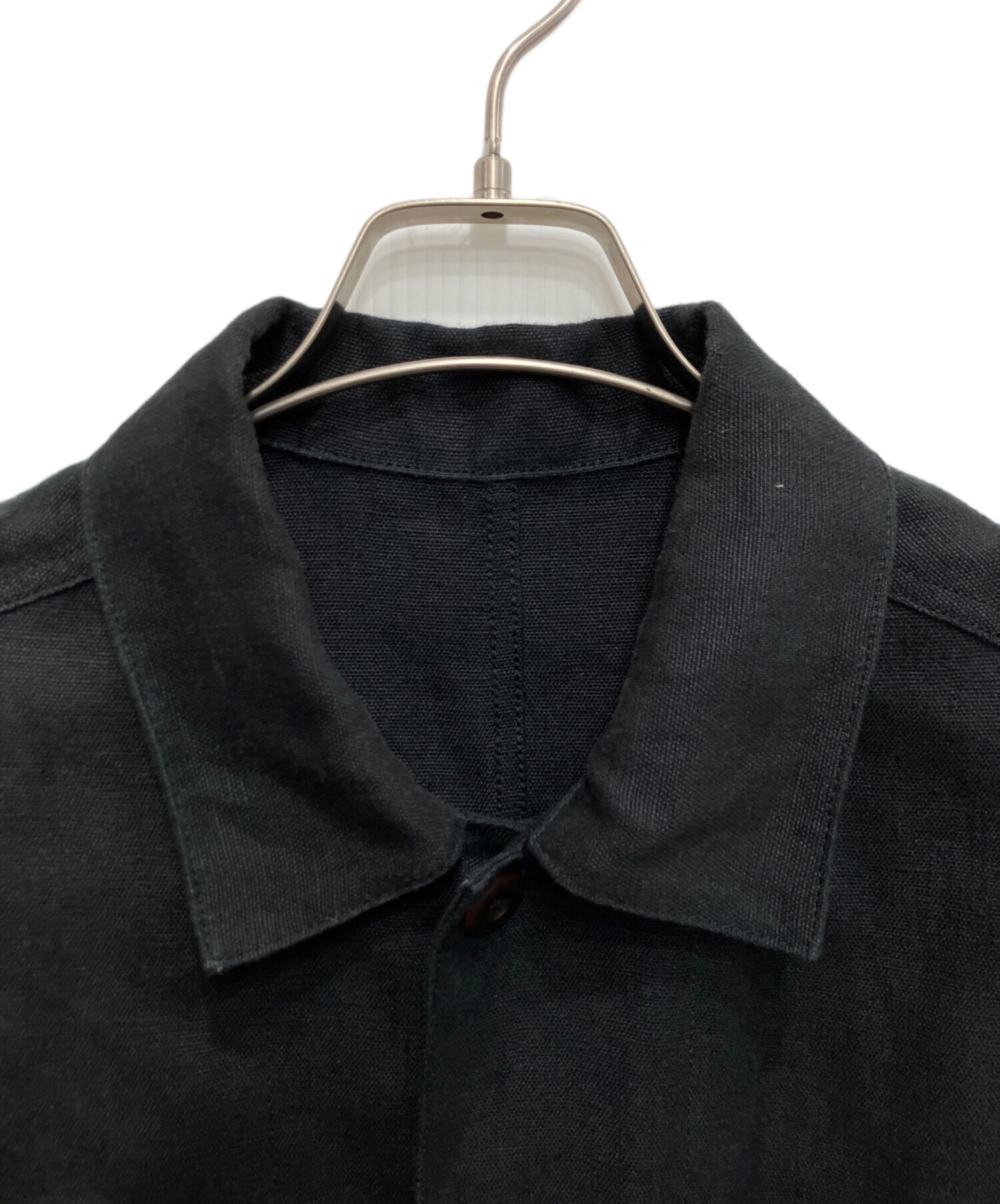 中古・古着通販】LIDnM (リドム) LINEN CROPPED CHORE JACKET ブラック