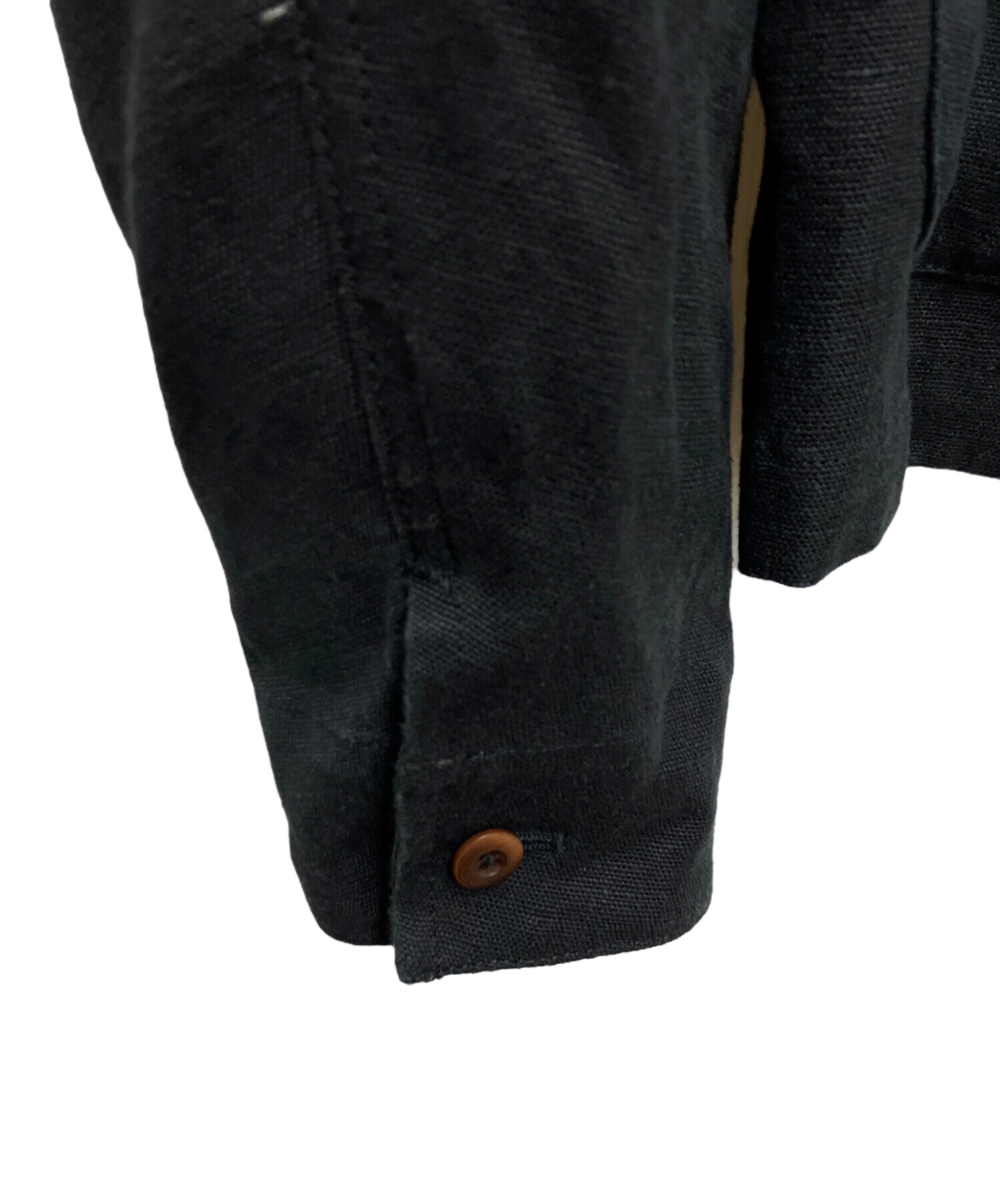 中古・古着通販】LIDnM (リドム) LINEN CROPPED CHORE JACKET ブラック