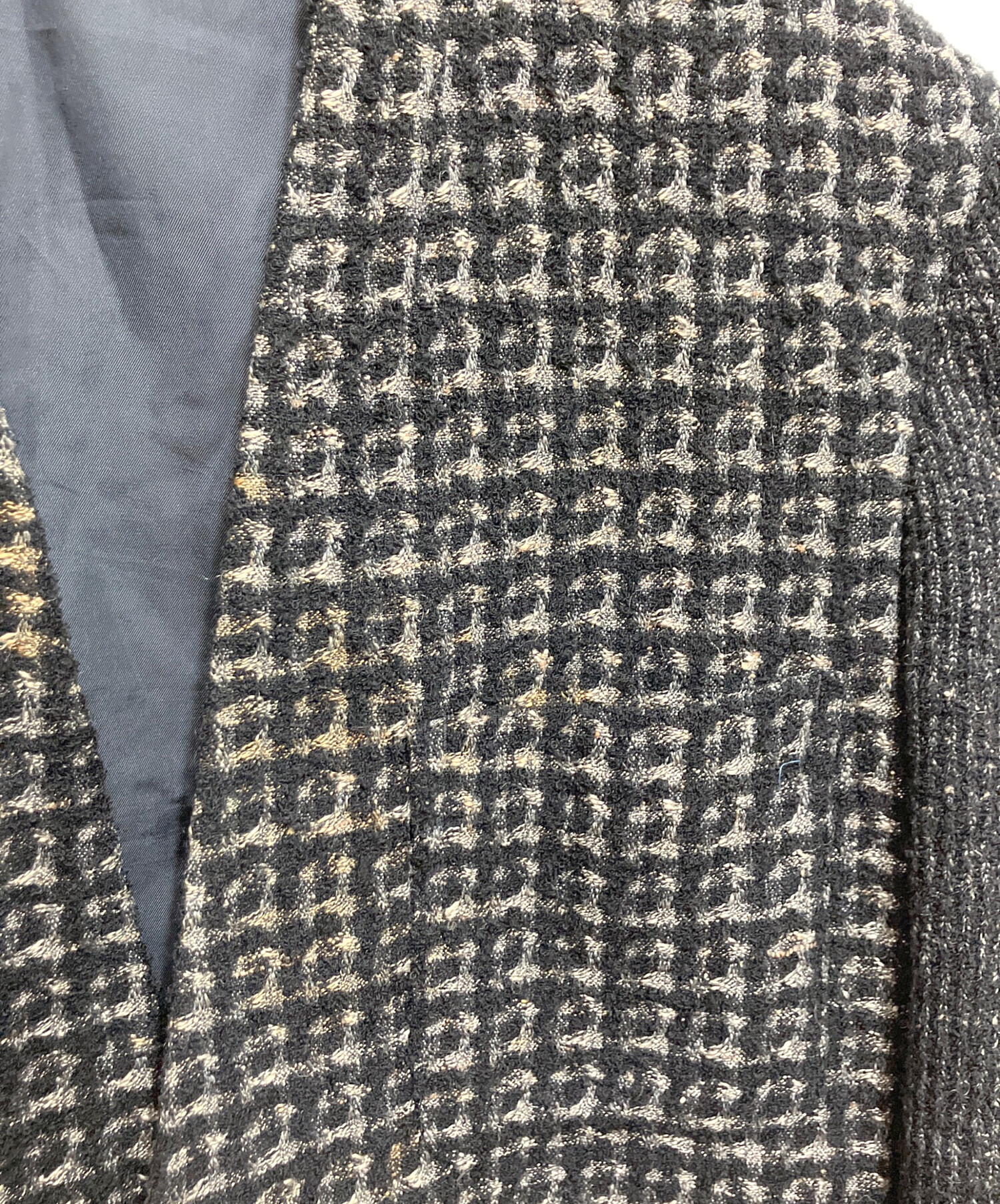 【希少】ISSEY MIYAKE MEN 70s 初期タグ ツイード ジャケット 中古・古着通販】ISSEY MIYAKE MEN (イッセイミヤケメン) ノーカラー