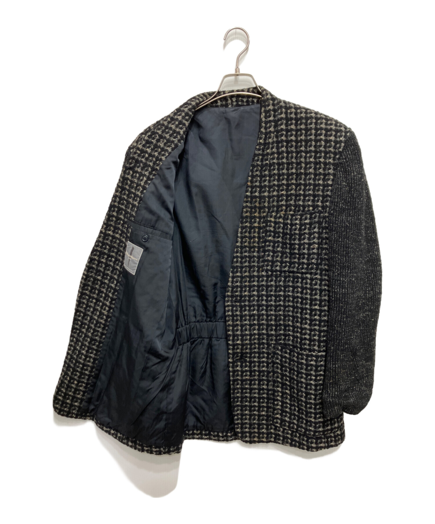【希少】ISSEY MIYAKE MEN 70s 初期タグ ツイード ジャケット 中古・古着通販】ISSEY MIYAKE MEN (イッセイミヤケメン) ノーカラー
