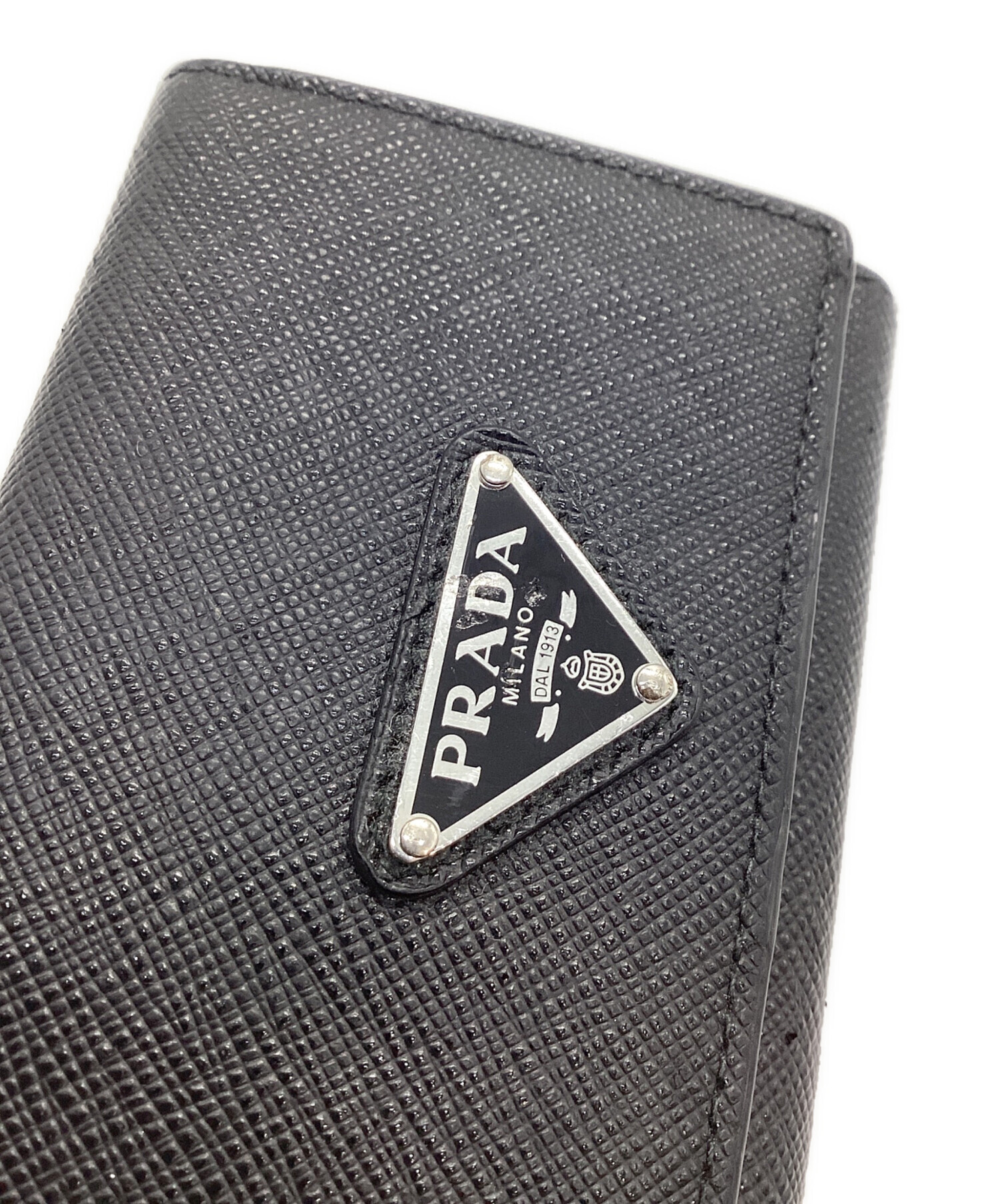 中古・古着通販】PRADA (プラダ) サフィアーノ3つ折り財布 ブラック