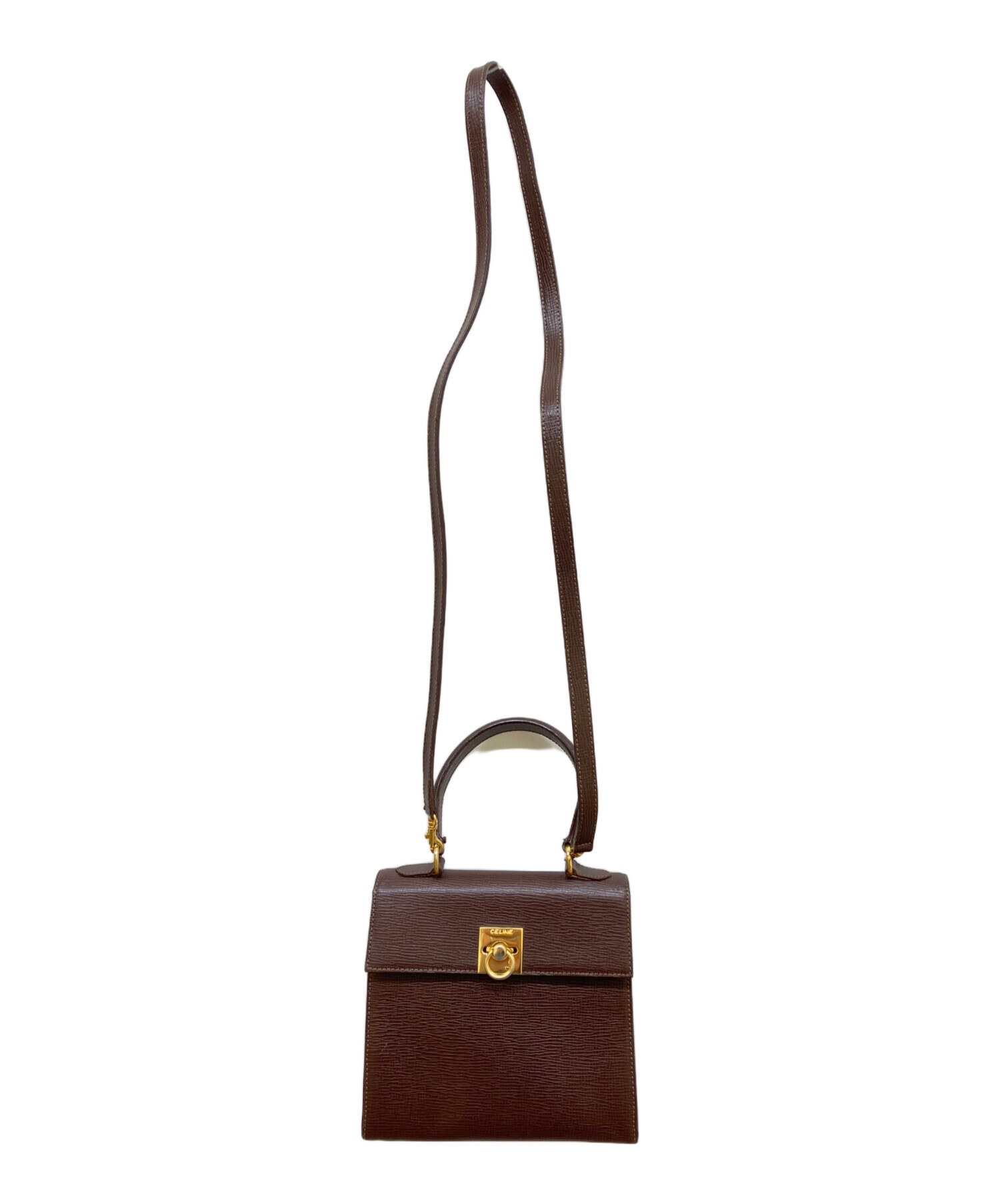 CELINE 2ウェイバック　ブラウン系 中古・古着通販】CELINE (セリーヌ) 2WAYトップハンドバッグ ブラウン