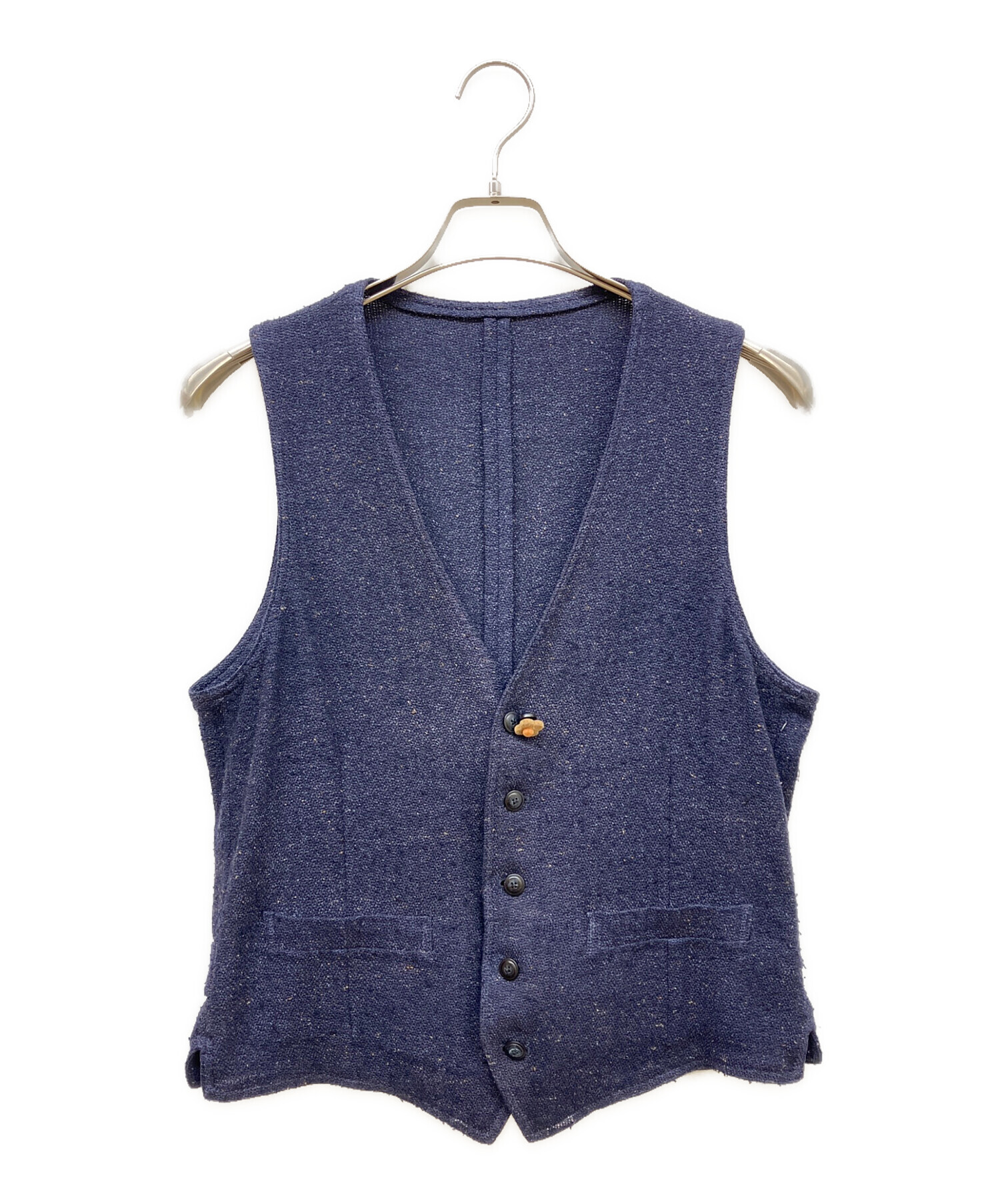 LARDINI ラルディーニ ジレ ベスト ネイビー 42 ブートニエール付 中古・古着通販】LARDINI (ラルディーニ) ジレ ネイビー サイズ:46
