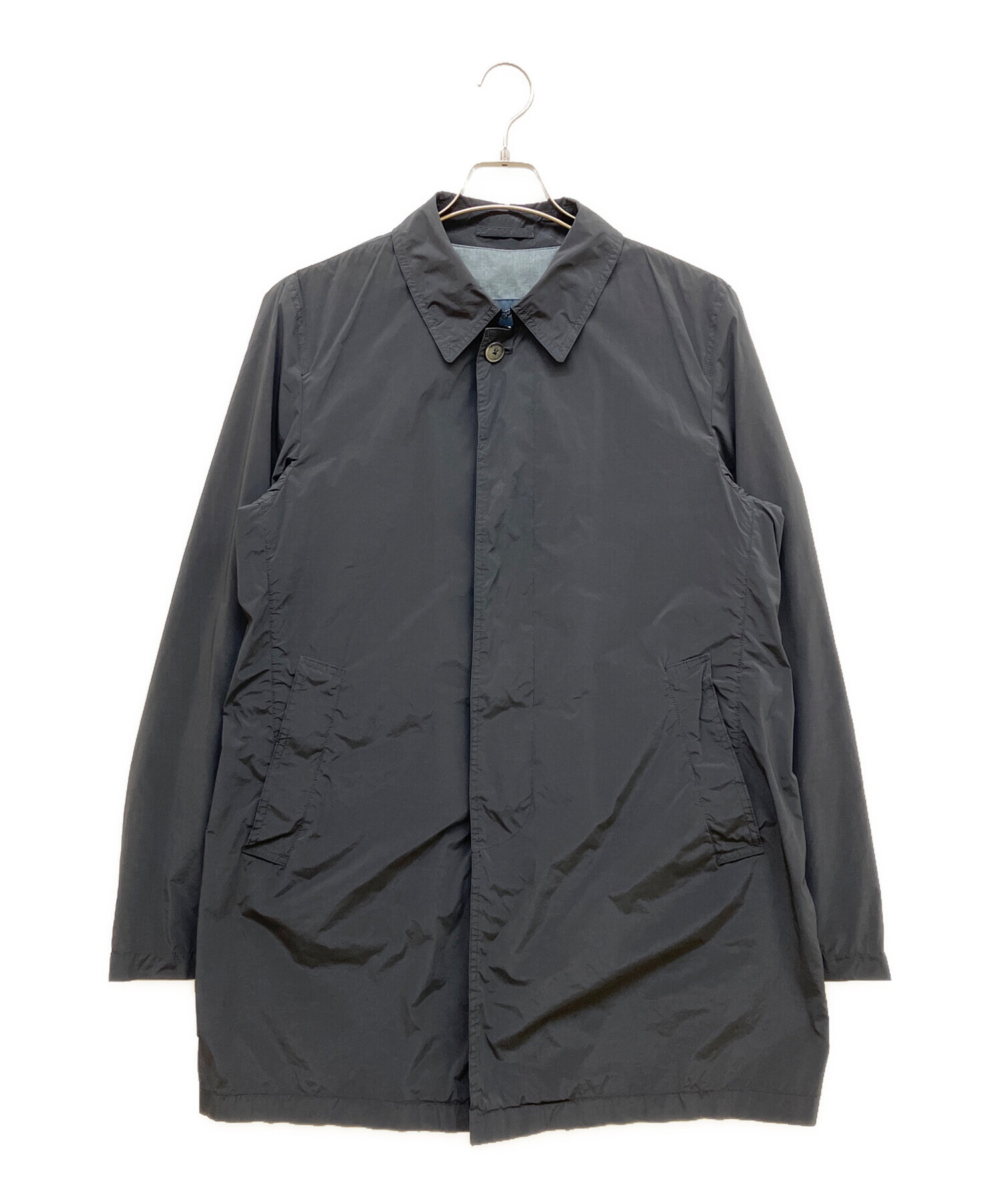 中古・古着通販】HERNO (ヘルノ) ステンカラーコート ブラック サイズ 