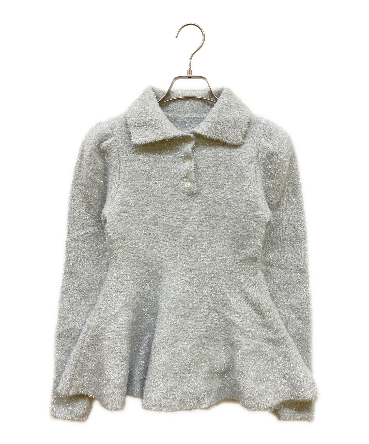 中古・古着通販】Bibiy. (ビビィ) LISA PEPURAMU KNIT グレー サイズ:F