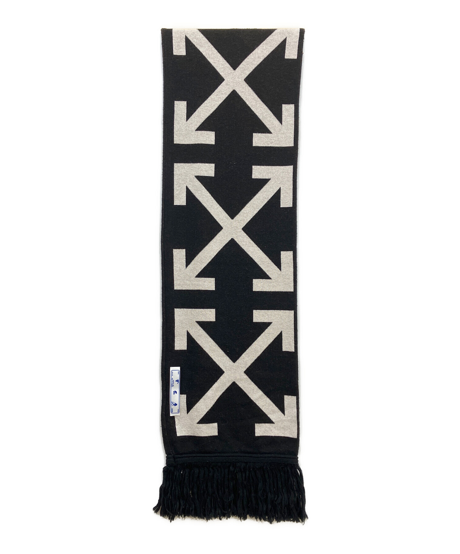 Off White マフラー 中古・古着通販】OFFWHITE (オフホワイト) マフラー ブラック×ホワイト