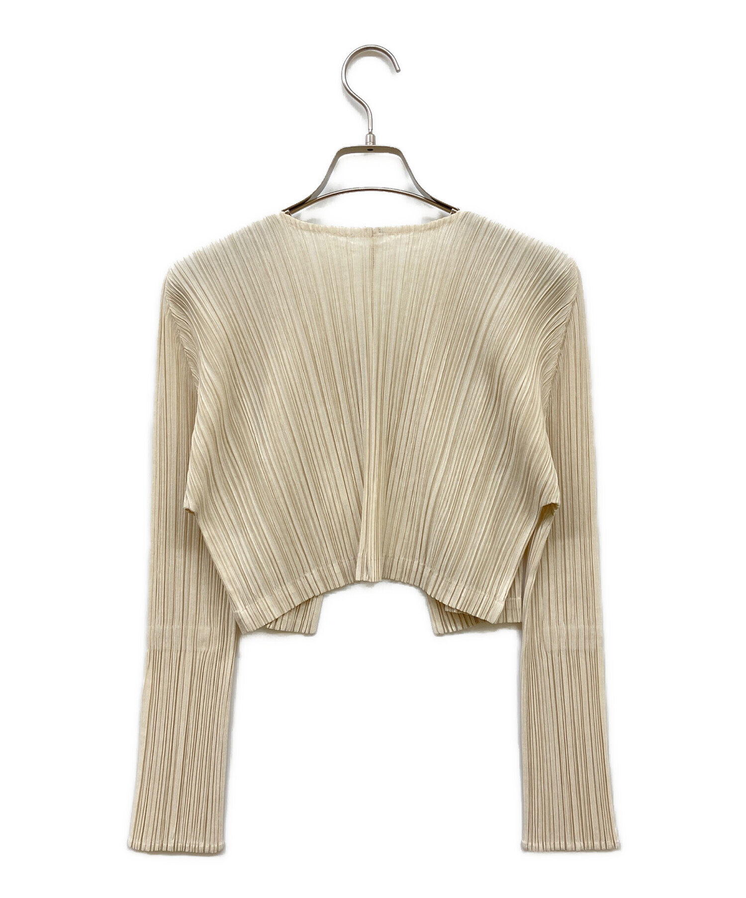 PLEATS PLEASE カーディガン ベージュ 中古・古着通販】PLEATS PLEASE (プリーツプリーズ) プリーツ