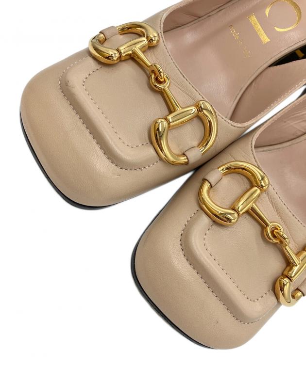 中古・古着通販】GUCCI (グッチ) ホースビットスクエアトゥパンプス