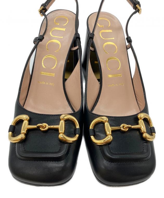 中古・古着通販】GUCCI (グッチ) ホースビットスクエアトゥパンプス