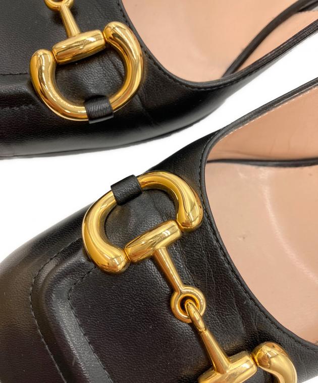 中古・古着通販】GUCCI (グッチ) ホースビットスクエアトゥパンプス
