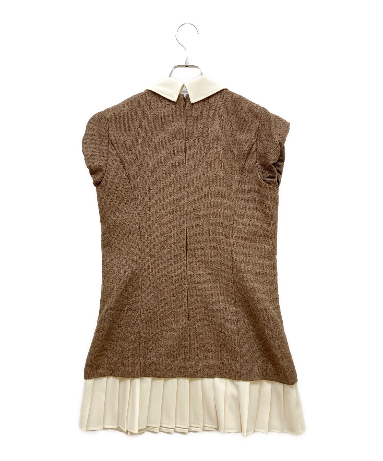 中古・古着通販】THE TOE (ザ・トゥー) Leopold Tweed Dress ブラウン