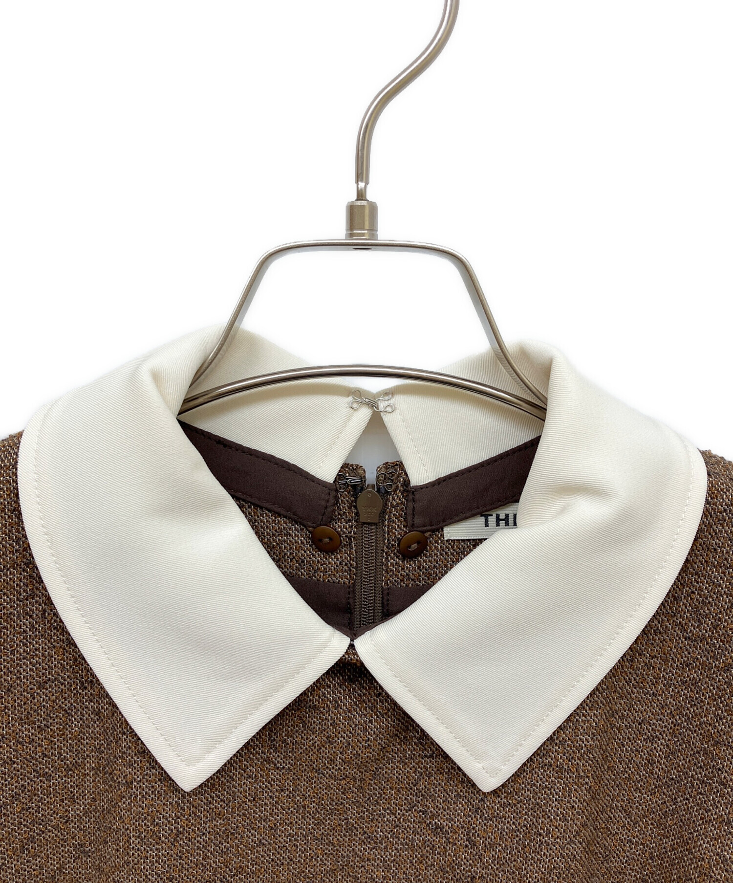 中古・古着通販】THE TOE (ザ・トゥー) Leopold Tweed Dress ブラウン