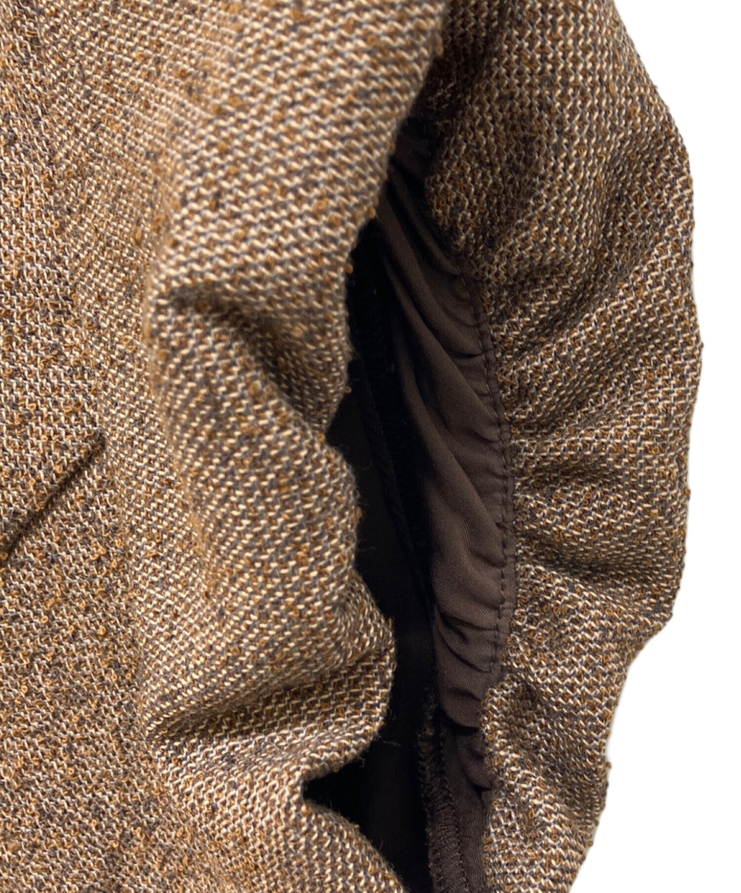 中古・古着通販】THE TOE (ザ・トゥー) Leopold Tweed Dress ブラウン 中古・古着通販】THE TOE (ザ・トゥー) Leopold Tweed Dress ブラウン
