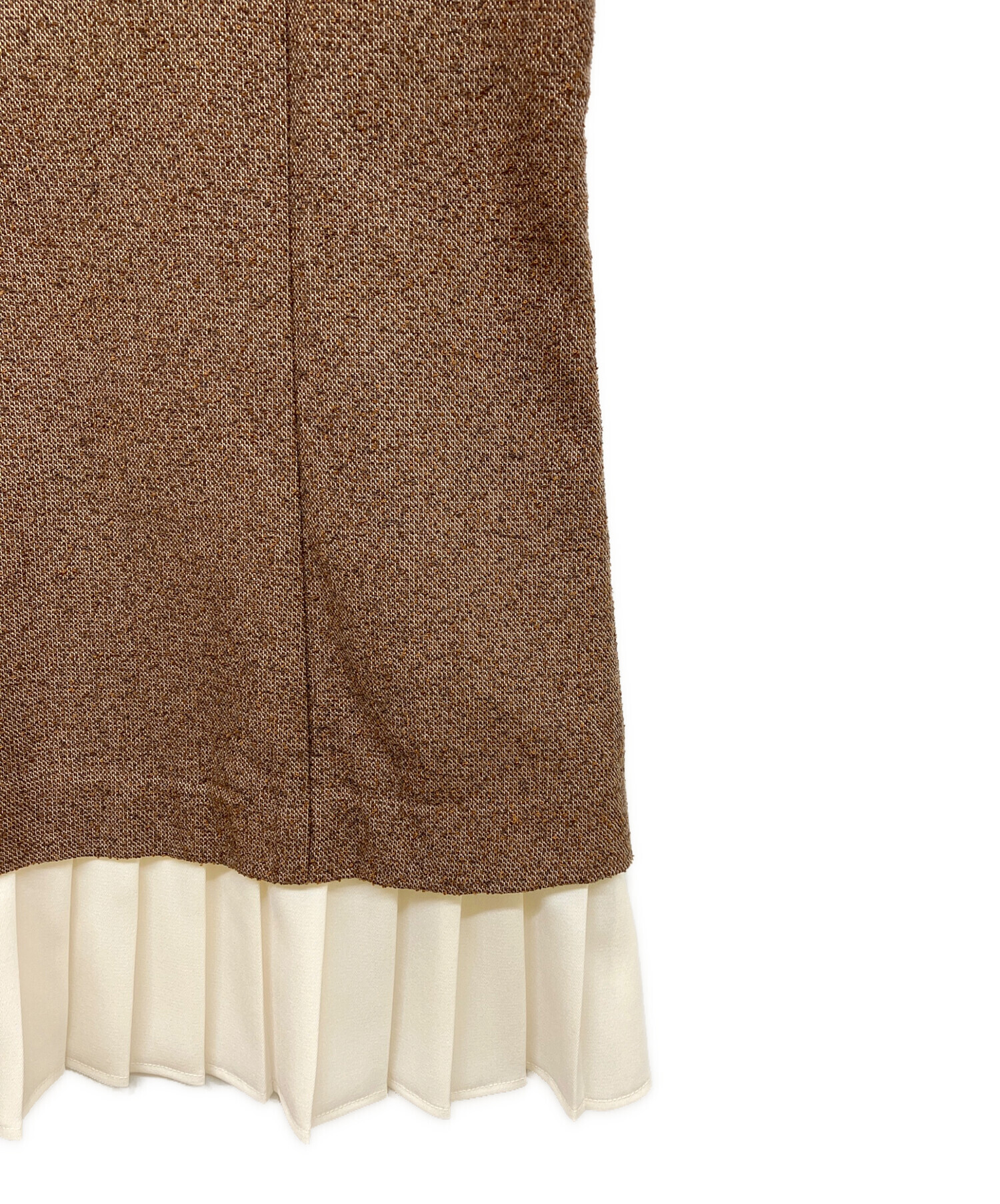 中古・古着通販】THE TOE (ザ・トゥー) Leopold Tweed Dress ブラウン